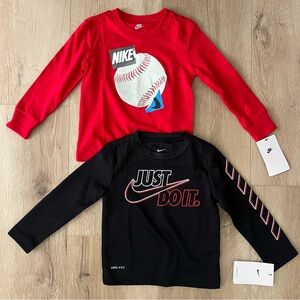 NWT Nike Toddler Boy Long Sleeve Tees Size 2T